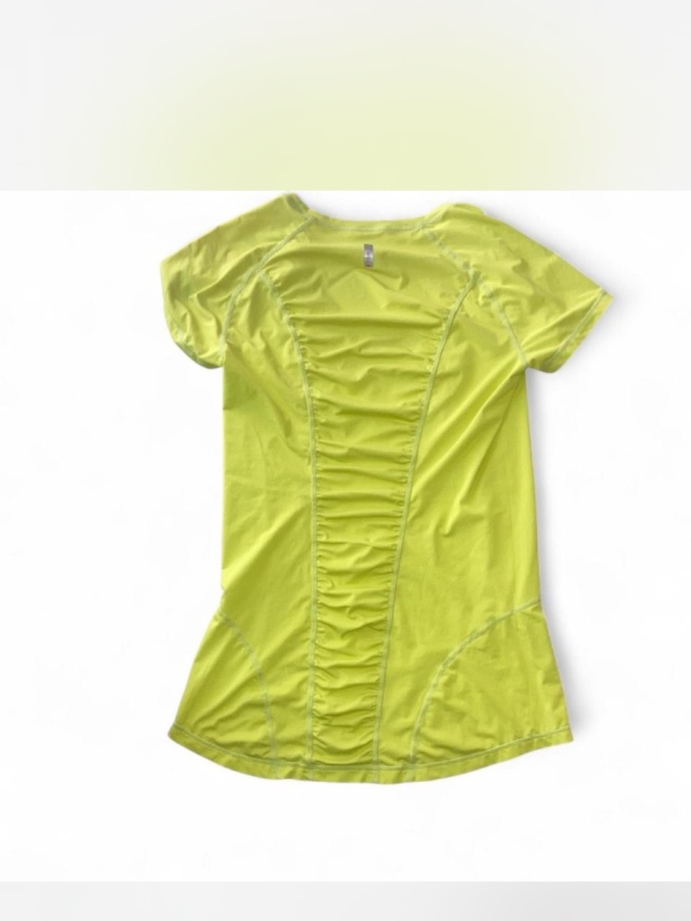 Zella Women’s Lime Green Performance Ruched Short-Sleeve Top